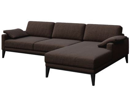 Hnědá látková rohová pohovka MESONICA Musso I, pravá, 248 cm
