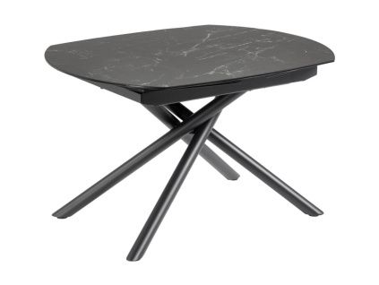 Černý mramorový rozkládací jídelní stůl Kave Home Yodalia 130/190 x 100 cm