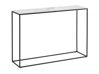 Bílý keramický konzolový stolek Kave Home Rewena 110 x 30 cm