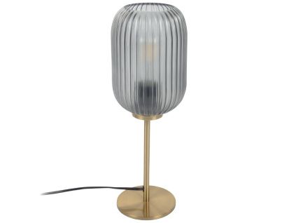Kouřově šedá skleněná stolní lampa Kave Home Hestia
