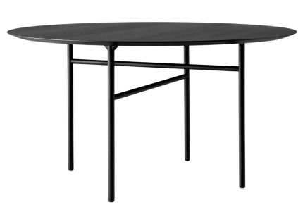 Černý kulatý dubový jídelní stůl AUDO SNAREGADE 138 cm