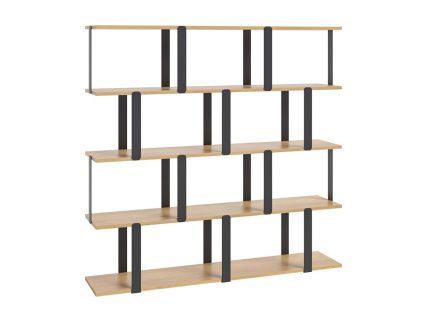 Černý dubový modulový regál Inteligo 154 x 160 cm