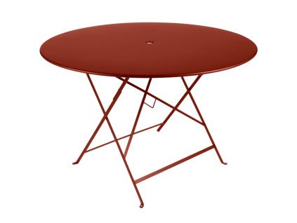 Zemitě červený kovový skládací stůl Fermob Bistro 117 cm