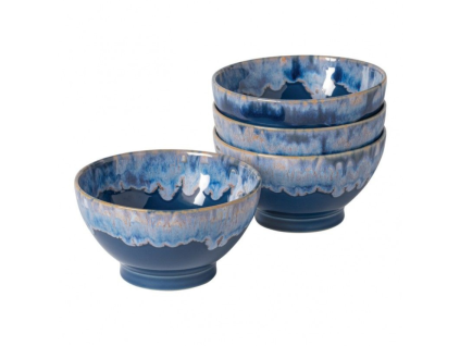 Sada čtyř modro bílých misek COSTA NOVA LATTE BOWLS 15 cm