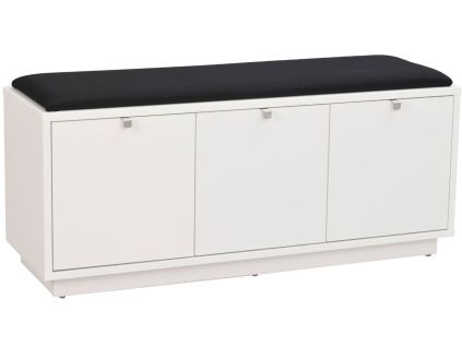Bílá lakovaná lavice ROWICO CONFETTI II. 106 cm s úložným prostorem