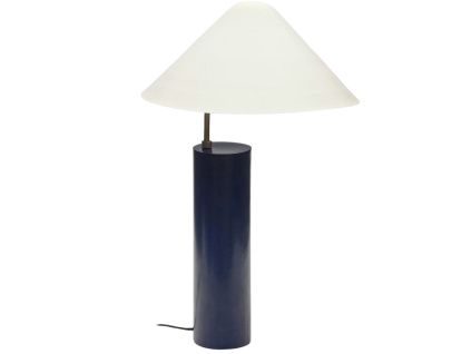 Modro bílá kovová stolní lampa Kave Home Shiva 42 cm