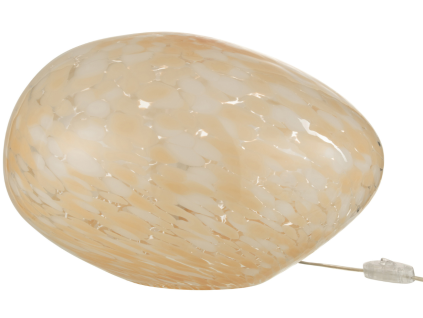 Oranžovo-bílá skleněná stolní lampa J-line Melifa 40cm