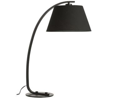 Černá látková stolní lampa J-line Molta