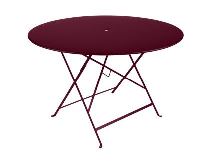 Třešňově červený kovový skládací stůl Fermob Bistro 117 cm