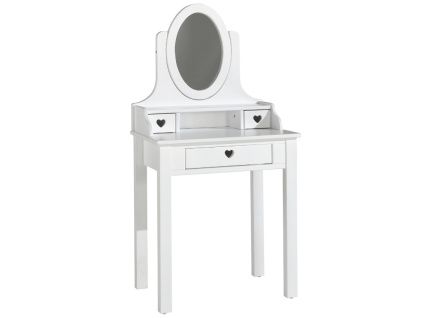 Bílý lakovaný konzolový stolek Vipack Amori 70 x 40 cm se zrcadlem