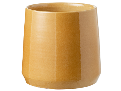 Žlutý keramický květináč J-line Valen 26 cm