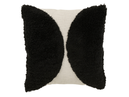 Černobílý látkový polštář J-line Olca 45 cm