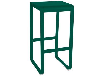 Tmavě zelená hliníková zahradní barová židle Fermob Bellevie 75 cm