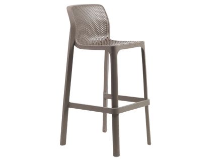 Šedohnědá plastová zahradní barová židle Net 76 cm