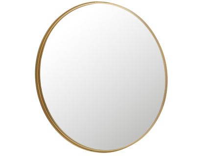 Zlaté kovové závěsné zrcadlo J-line Nadeline 60 cm