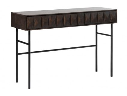 Tmavě hnědý dubový konzolový stolek Unique Furniture Latina 117 x 39 cm