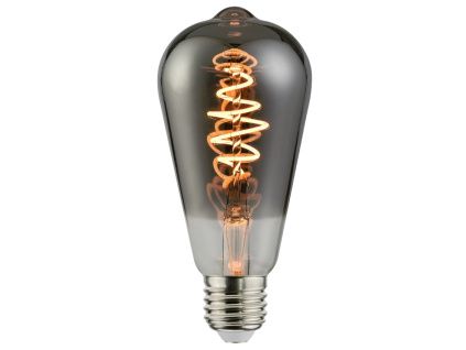 Kouřově šedá dekorativní stmívatelná LED žárovka Spiral Deco Edison Smokey E27 4,5W