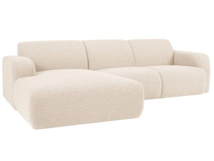 Bouclé rohová pohovka Lola 250 cm, levá