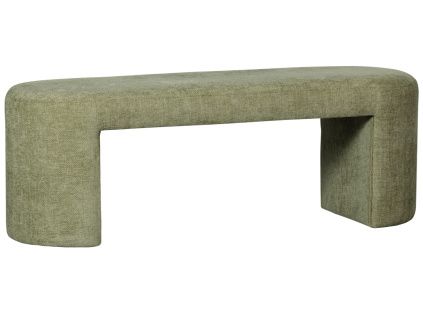 Zelená čalouněná lavice Jacob 130 cm
