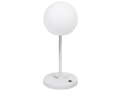 Bílá plastová stolní LED lampa Kave Home Dinesh se šedou podnoží