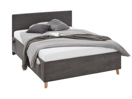 Antracitová manšestrová postel Meise Möbel Cool 120 x 200 cm