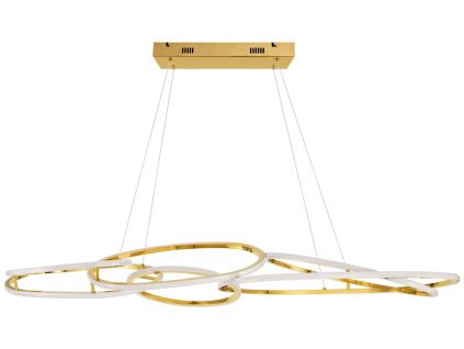 Zlaté kovové závěsné LED světlo Nova Luce Nudos 150 cm