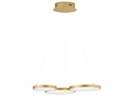 Zlaté kovové závěsné LED světlo Nova Luce Magnus 55 cm