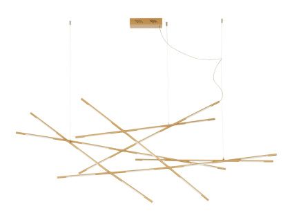 Zlaté kovové závěsné LED světlo Nova Luce Raccio 180,5 cm
