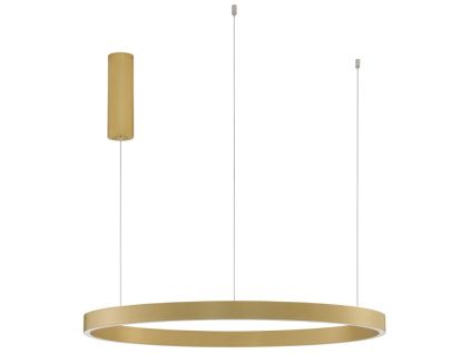 Zlaté kovové závěsné LED světlo Nova Luce Elowen 80 cm