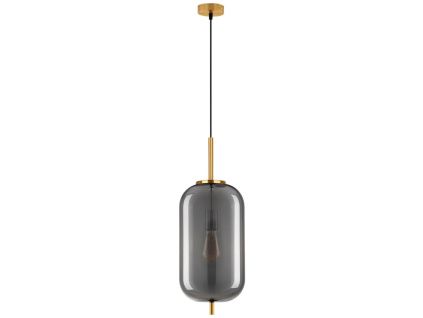 Kouřově šedé skleněné závěsné světlo Nova Luce Lato 22 cm