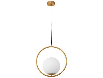 Opálově bílé skleněné závěsné světlo Nova Luce Obitar 35 cm