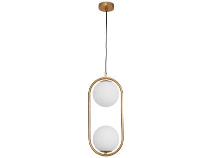 Opálově bílé skleněné závěsné světlo Nova Luce Obitar II. 20 cm