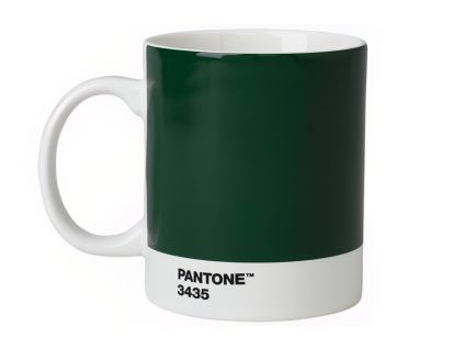 Tmavě zelený porcelánový hrnek Pantone Dark Green 3435 375 ml