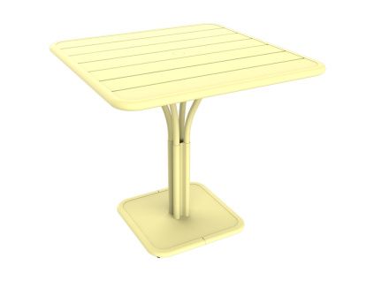 Citronově žlutý kovový stůl Fermob Luxembourg Pedestal 80 x 80 cm