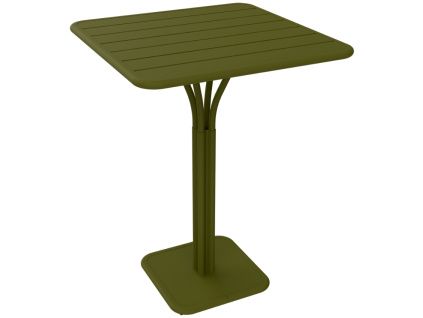 Zelený kovový barový stůl Fermob Luxembourg Pedestal 80 x 80 cm - odstín pesto