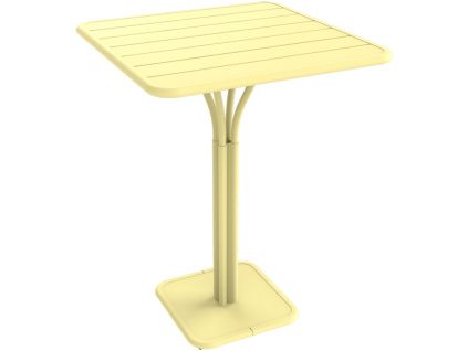 Citronově žlutý kovový barový stůl Fermob Luxembourg Pedestal 80 x 80 cm