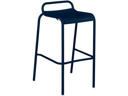 Tmavě modrá kovová barová židle Fermob Luxembourg 79 cm