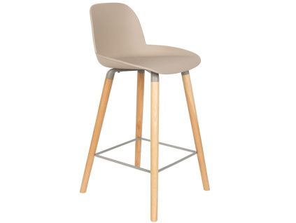 Béžová plastová barová židle ZUIVER ALBERT KUIP 65 cm