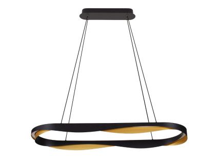 Černo-zlaté kovové závěsné LED světlo Nova Luce Radon 100 cm