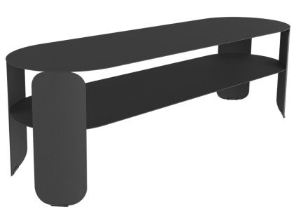 Antracitový kovový zahradní konferenční stolek Fermob Bebop 120 x 40 cm