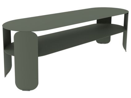 Šedozelený kovový zahradní konferenční stolek Fermob Bebop 120 x 40 cm