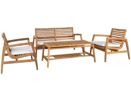 Teakový zahradní set lavice, dvou křesel a stolku Santander