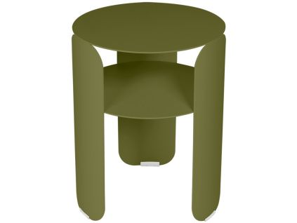 Zelený kovový zahradní odkládací stolek Fermob Bebop 35 cm - odstín pesto