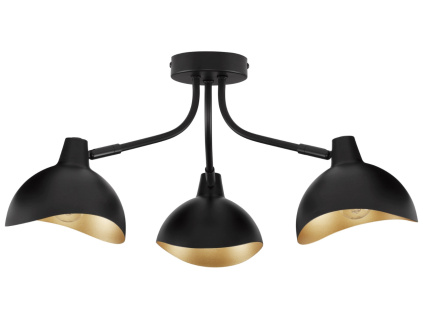Černo-zlaté kovové stropní světlo Nova Luce Geti 10 cm