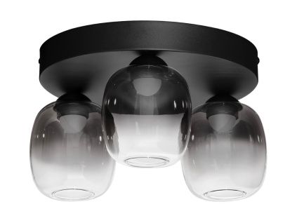 Kouřově šedé skleněné stropní LED světlo Nova Luce Kita 36 cm