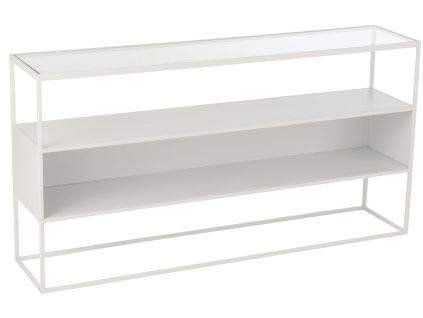 Bílý kovový konzolový stolek J-line Geom 140 x 30 cm