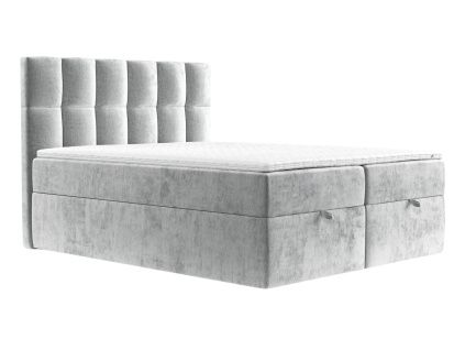 Světle šedá čalouněná postel ESSENCE 180 x 200 cm, boxspring