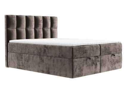 Hnědá čalouněná postel ESSENCE 180 x 200 cm, boxspring
