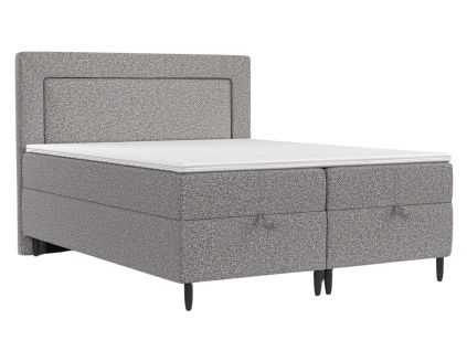 Šedá čalouněná postel NEA 140 x 200 cm, boxspring