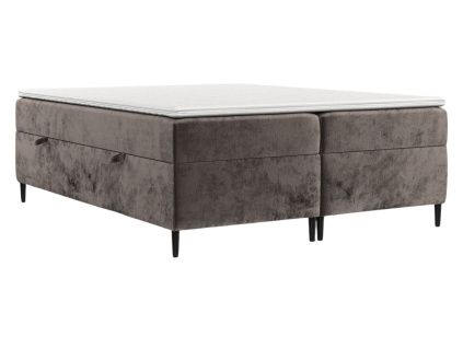 Hnědá čalouněná postel boxspring ARAYA 160 x 200 cm